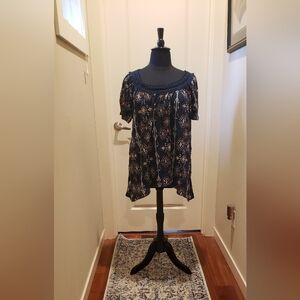 French Laundry Womens Navy Patterned Blouse